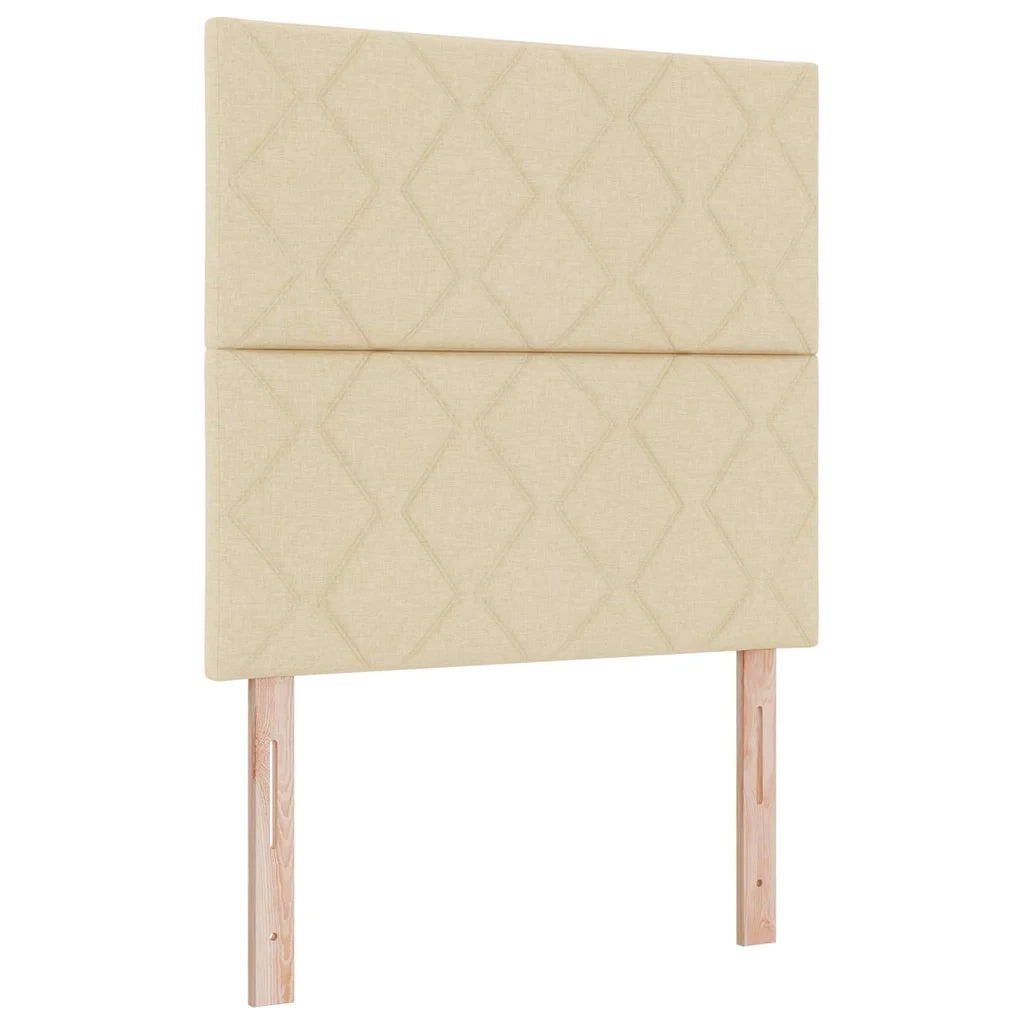 Letto a molle con materasso Crema 120 x 200 cm Tessuto 3339460