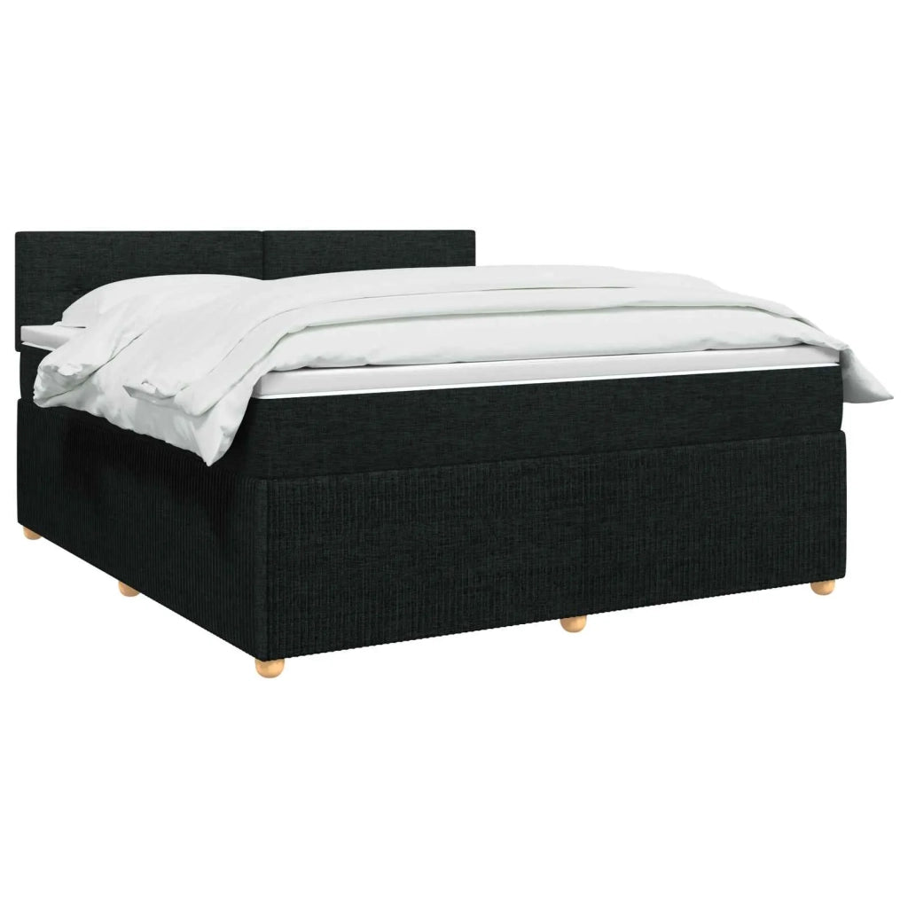 Letto box spring con materasso Nero 180 x 200 cm Tessuto 3452990