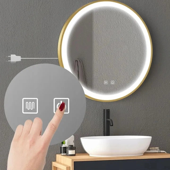 Specchio Led 70cm Mmj Brush Gold