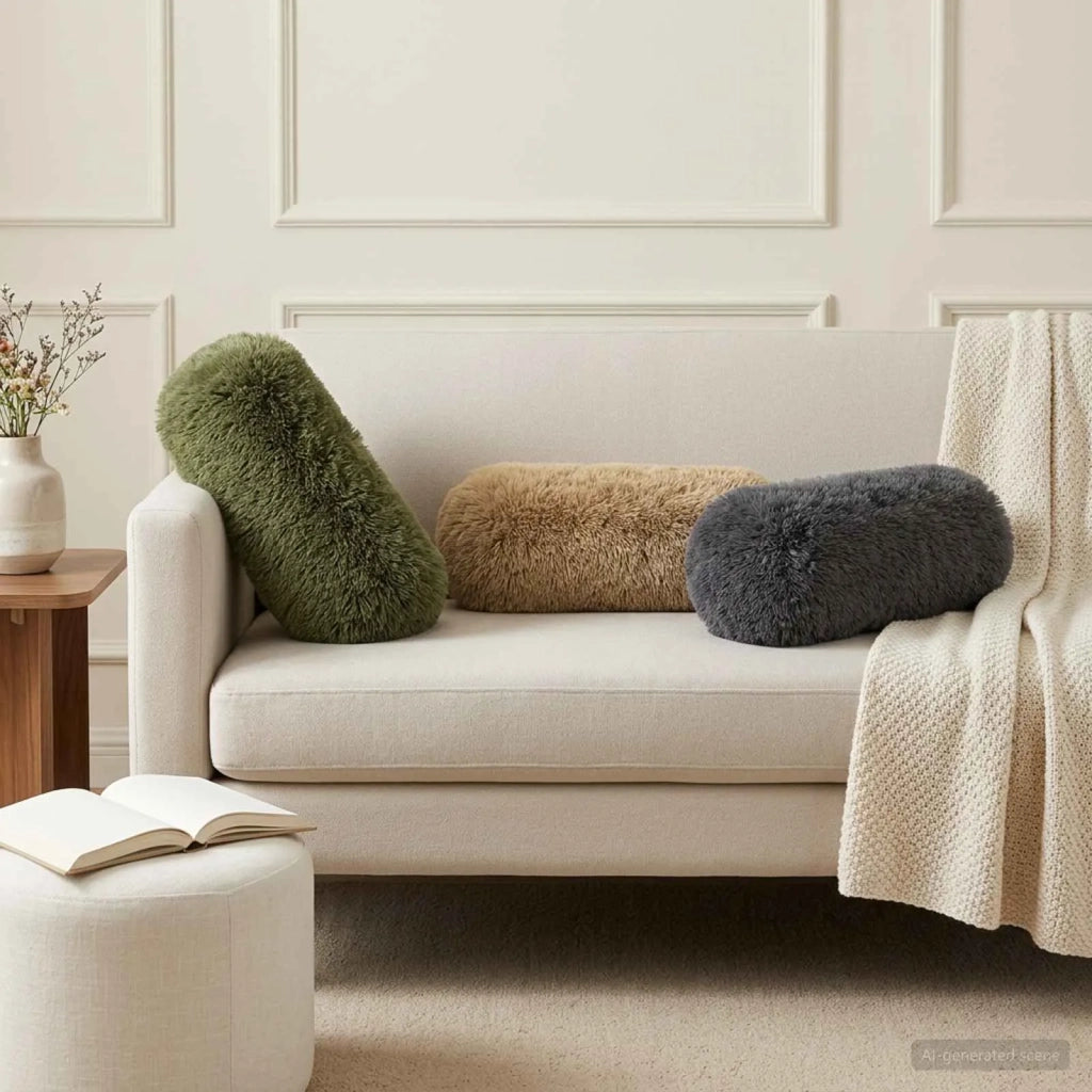 Cuscino con cuscino HEERLEN 2 pz Grigio Chiaro Fleece PV 930201
