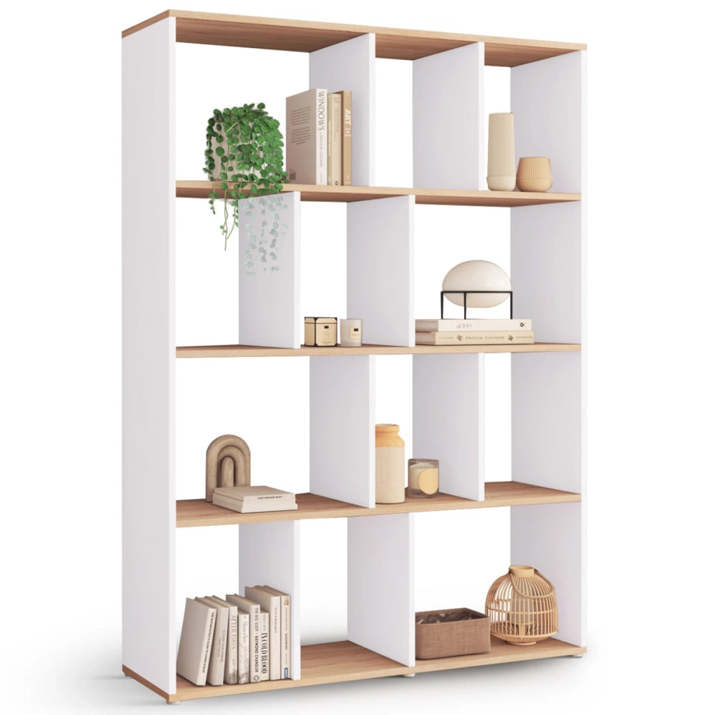 IDMarket - Estantería COLETTE con XX compartimentos efecto madera H.XX cm