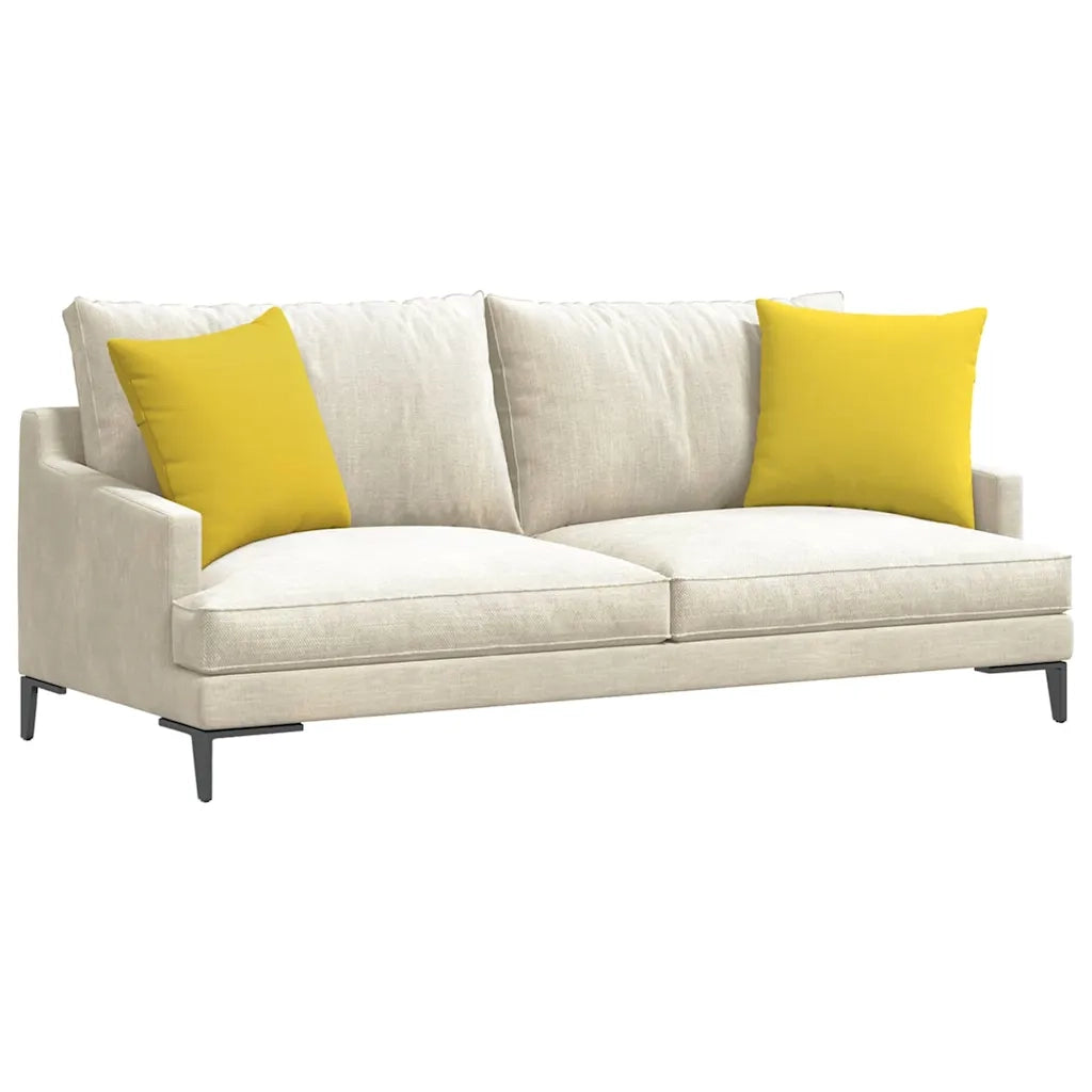 Cuscini da Divano 2 pz-Set di 2 Cuscini per Sofa Giallo Chiaro 45 x 45 cm Tessuto