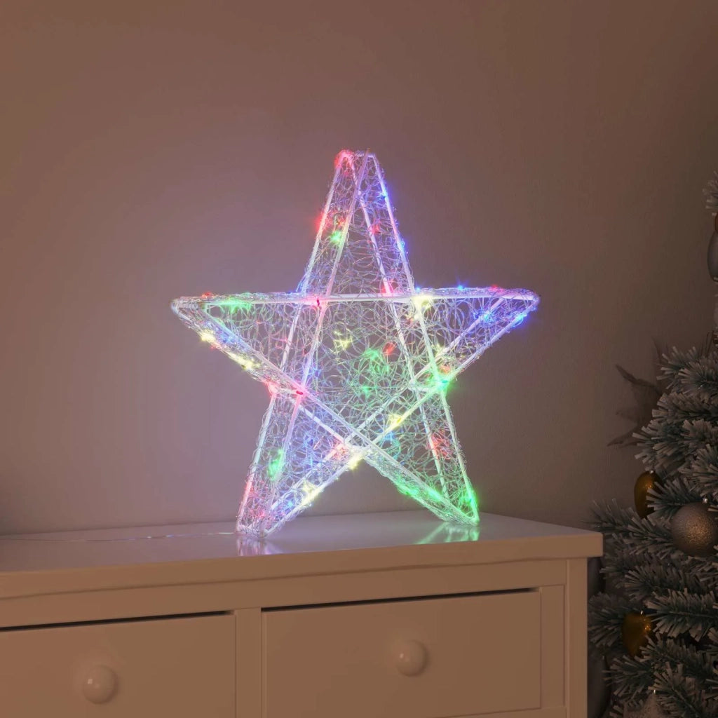 Stella 3D con 50 LED Multicolore 55 x 53.5 x 10 cm Acrilico 42019101