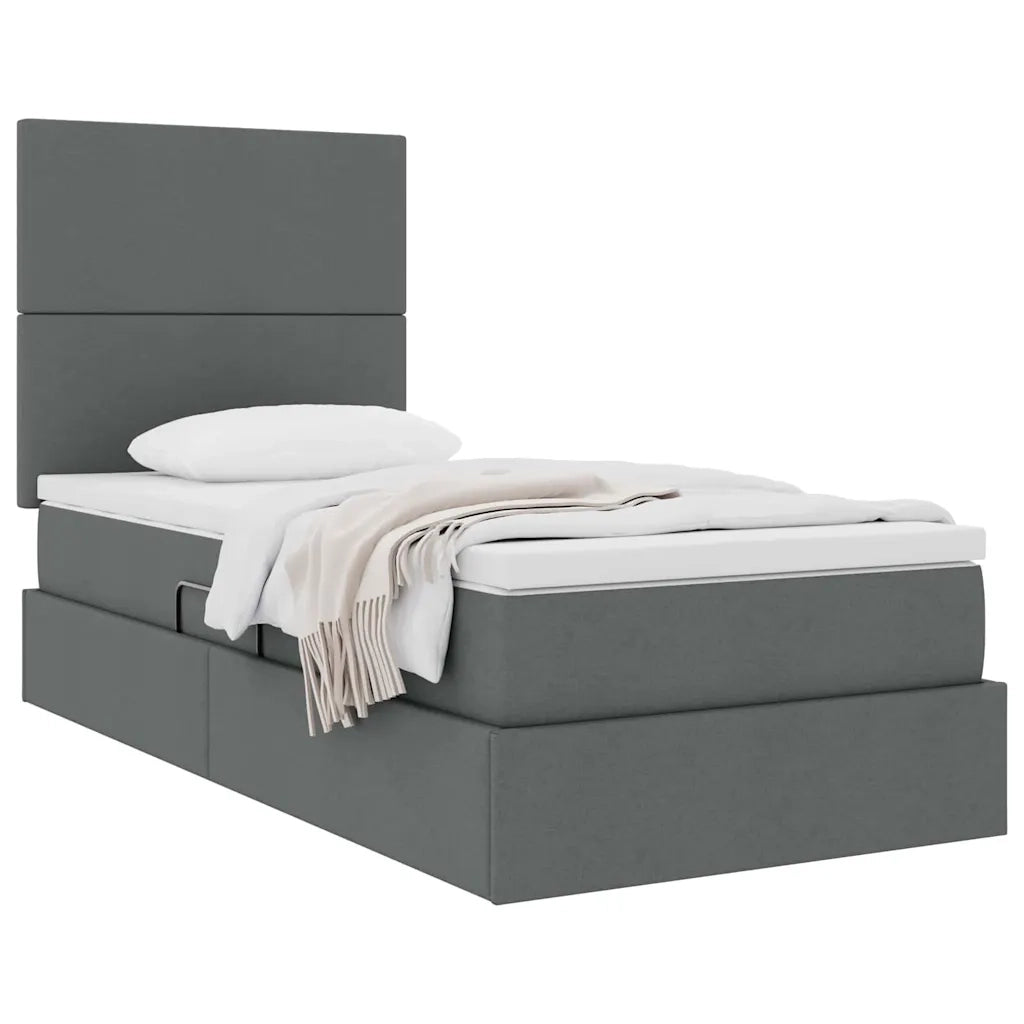 Letto con contenitore e materasso Grigio scuro 100 x 200 cm 3371698