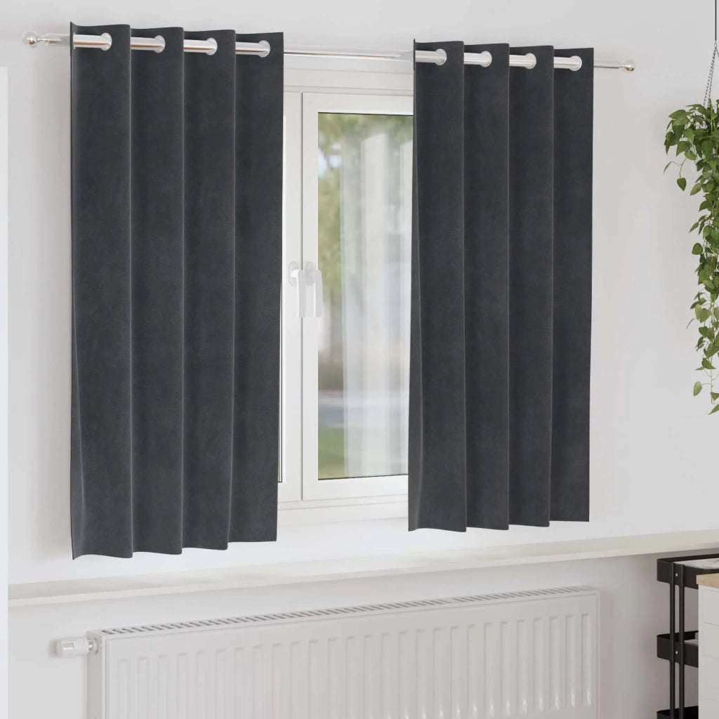 Tende oscuranti 2 pcs Grigio chiaro 140 x 175 cm Velluto 4107254