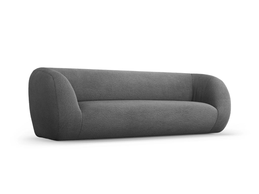 Cosmopolitan Design - Divano "Essen" 3 posti in bouclé grigio scuro 