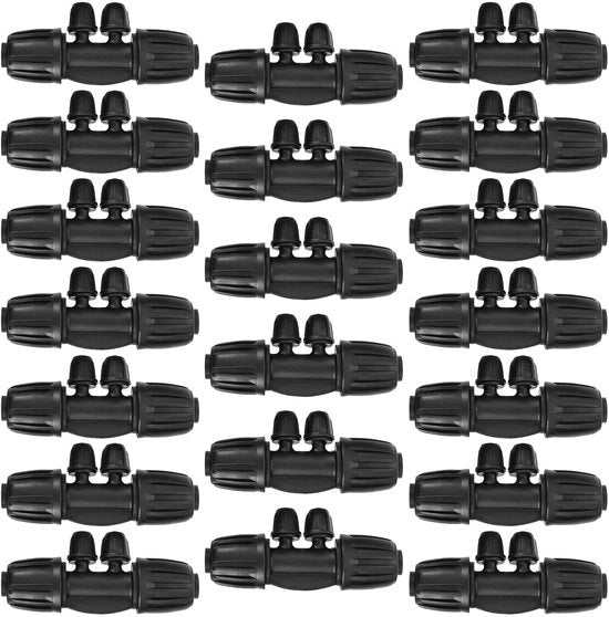 Adattatori d'irrigazione 1/2 pollici a 1/4 pollici - 20 pezzi - Antilek - T - Barbed - Irrigazione a gocce - Plastica - Facili da utilizzare - Connettori a gocce