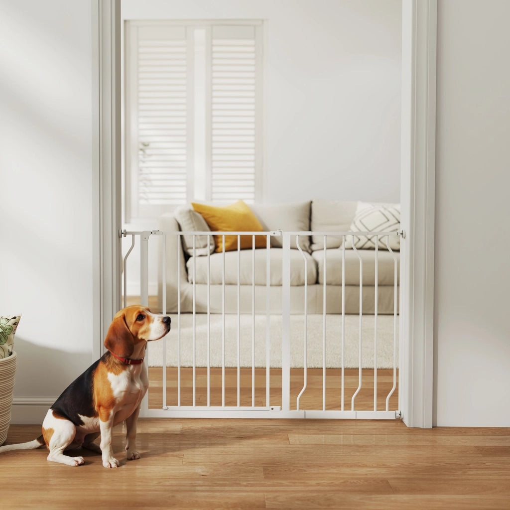 Barriera di Sicurezza per Cani Estensibile ¨C Minimal ¨C Bianco 75-115 cm