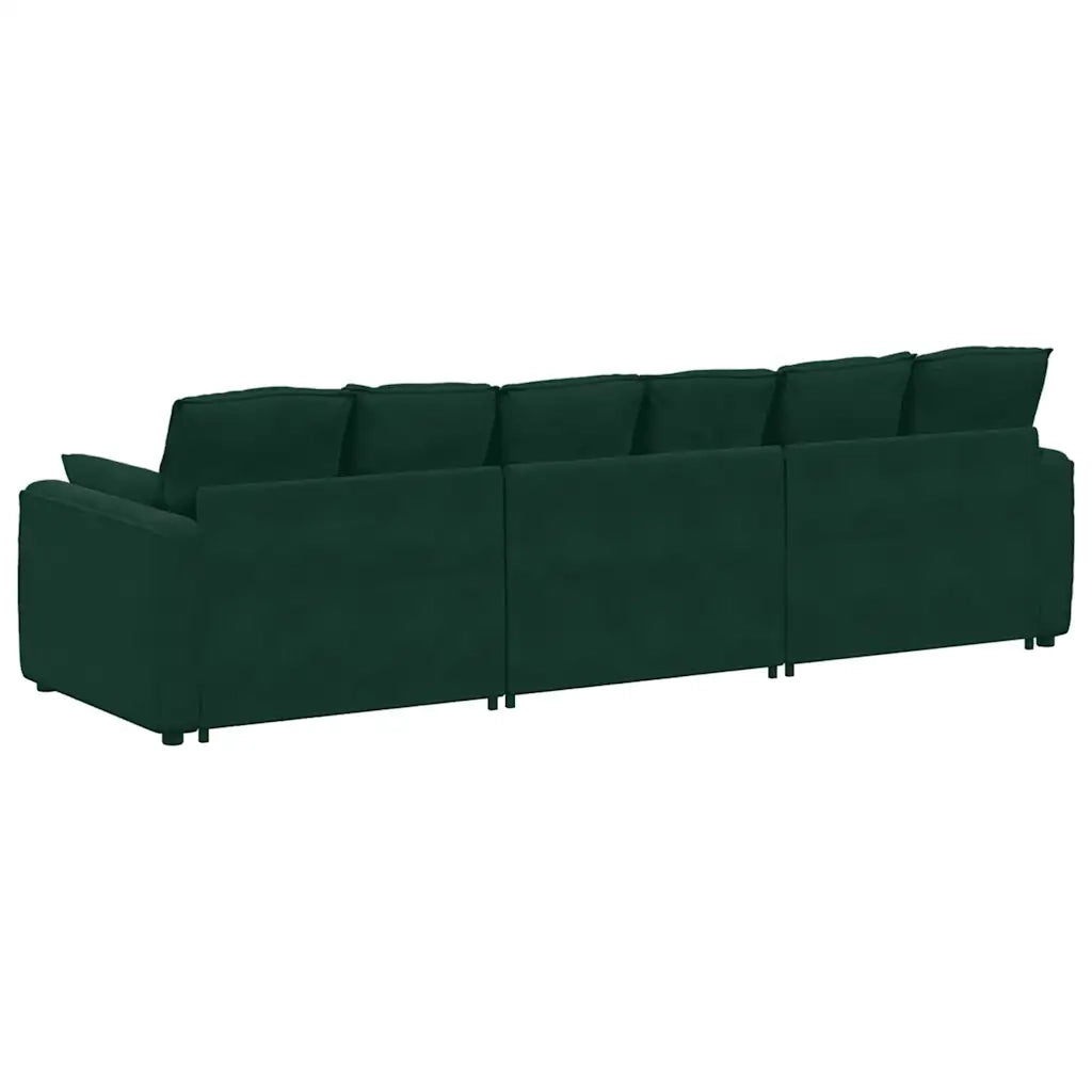 Divano Modulare con Cuscini Verde Scuro 3321101