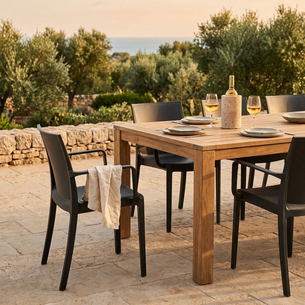 Poltrona da Esterno Impilabile in Polipropilene cm 55x58x82 - VICTORIA