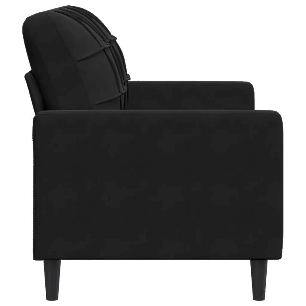 Divano a 2 Posti-Sofa 2 Posti Nero 120 cm in Velluto 802801