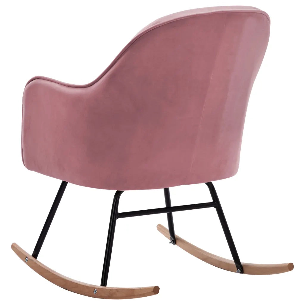 Sedia a Dondolo Rosa in Velluto 289522