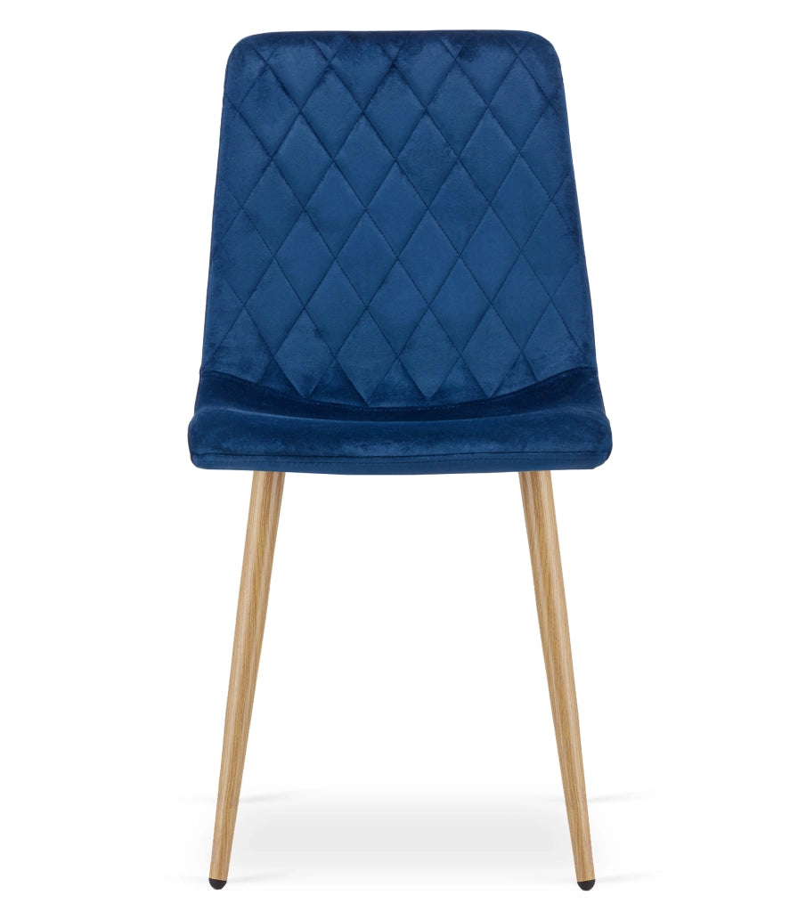 Sedia VALORA TURIN - Velluto blu navy con gambe in legno x 4
