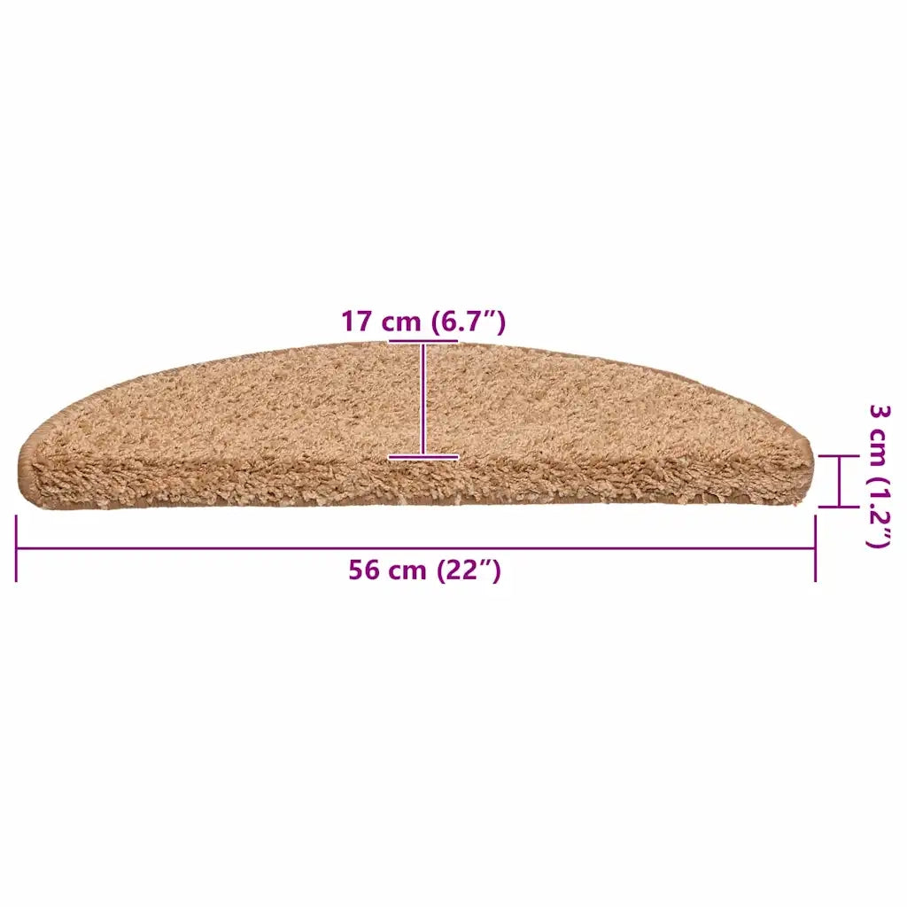Tappetini per scale 20 pz 56x17x3 cm Beige Semicircolari 3365839