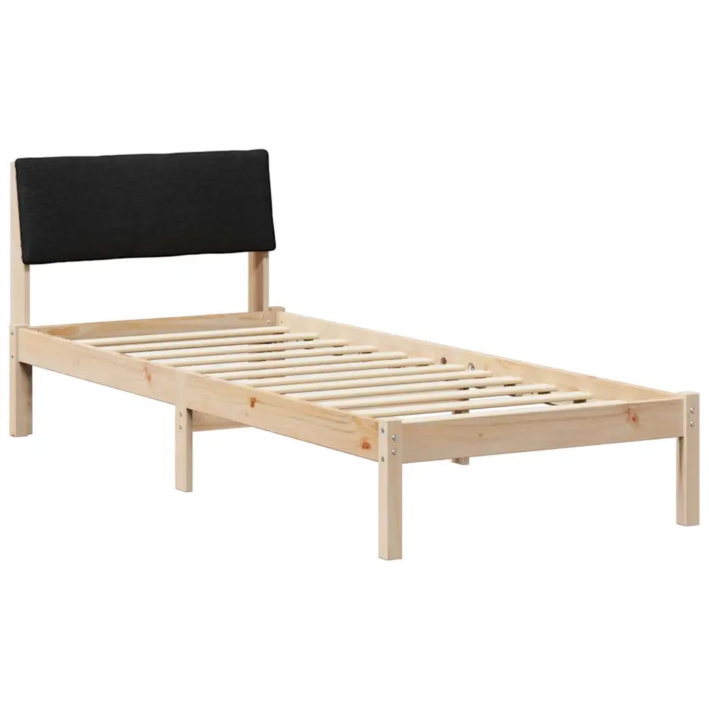 Letto singolo | Letto per adulti | Struttura del Letto con testiera Marrone e nero 80 x 200 cm