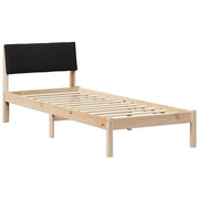 Letto singolo | Letto per adulti | Struttura del Letto con testiera Marrone e nero 80 x 200 cm