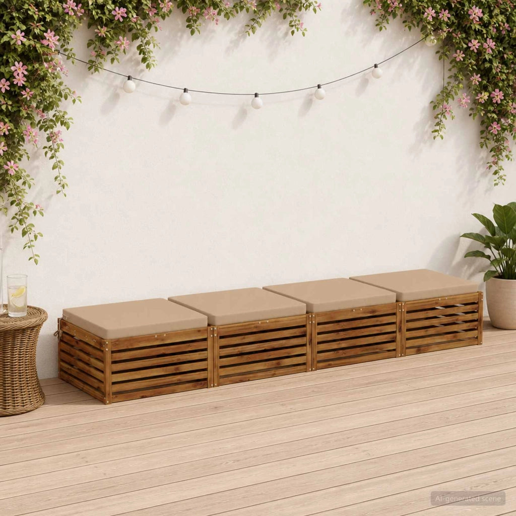 Cuscini per Sedia in 4 Pezzi SOEST 4 pz 100% Poliestere Sabbia 944710