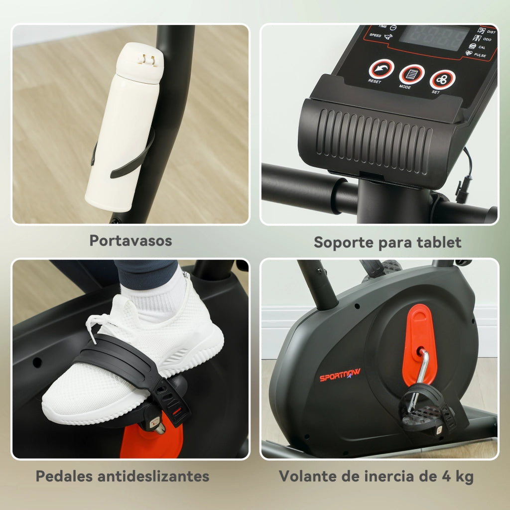 Bicicletta Statica ¨C zephmum ¨C Nero 88x50.5x131.5 cm