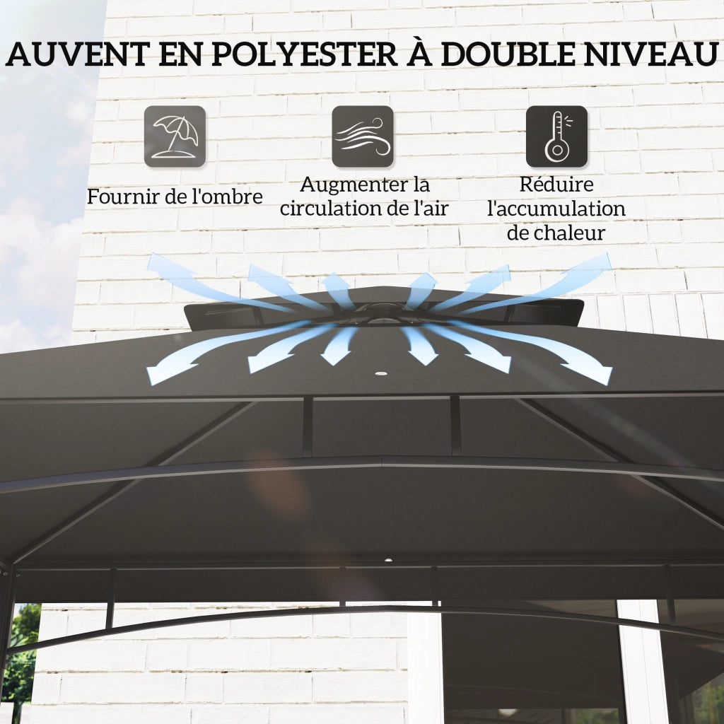 Gazebo per barbecue e giardino ¨C Minimal ¨C 240x150x257 cm grigio antracite