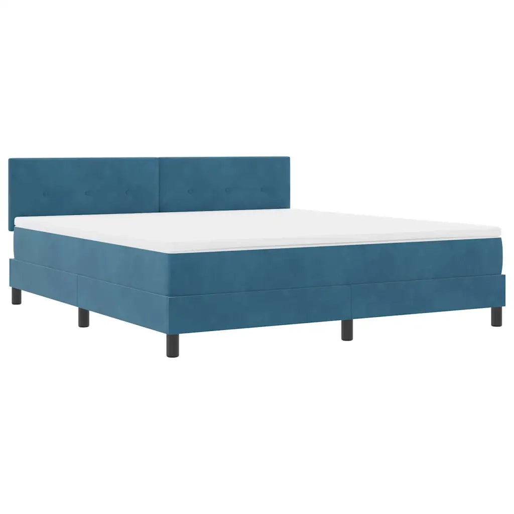 Letto a Sorgente LED con led Blu Scuro 180 x 200 cm Velluto