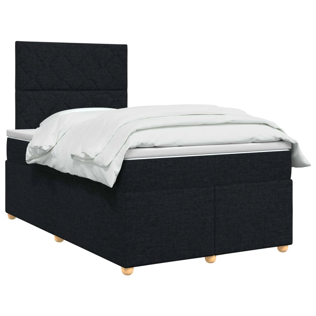 Letto box spring con materasso Nero 120 x 200 cm Tessuto 3455331