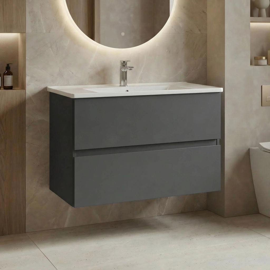 Mobile lavabo "Nest 91 v2" - 91 x 51 x 55 cm - Antracite opaco