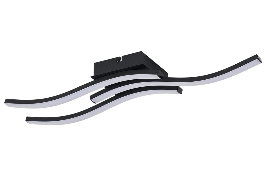 Plafoniera LED Bradox nera tre onde 18W 3500K Reality