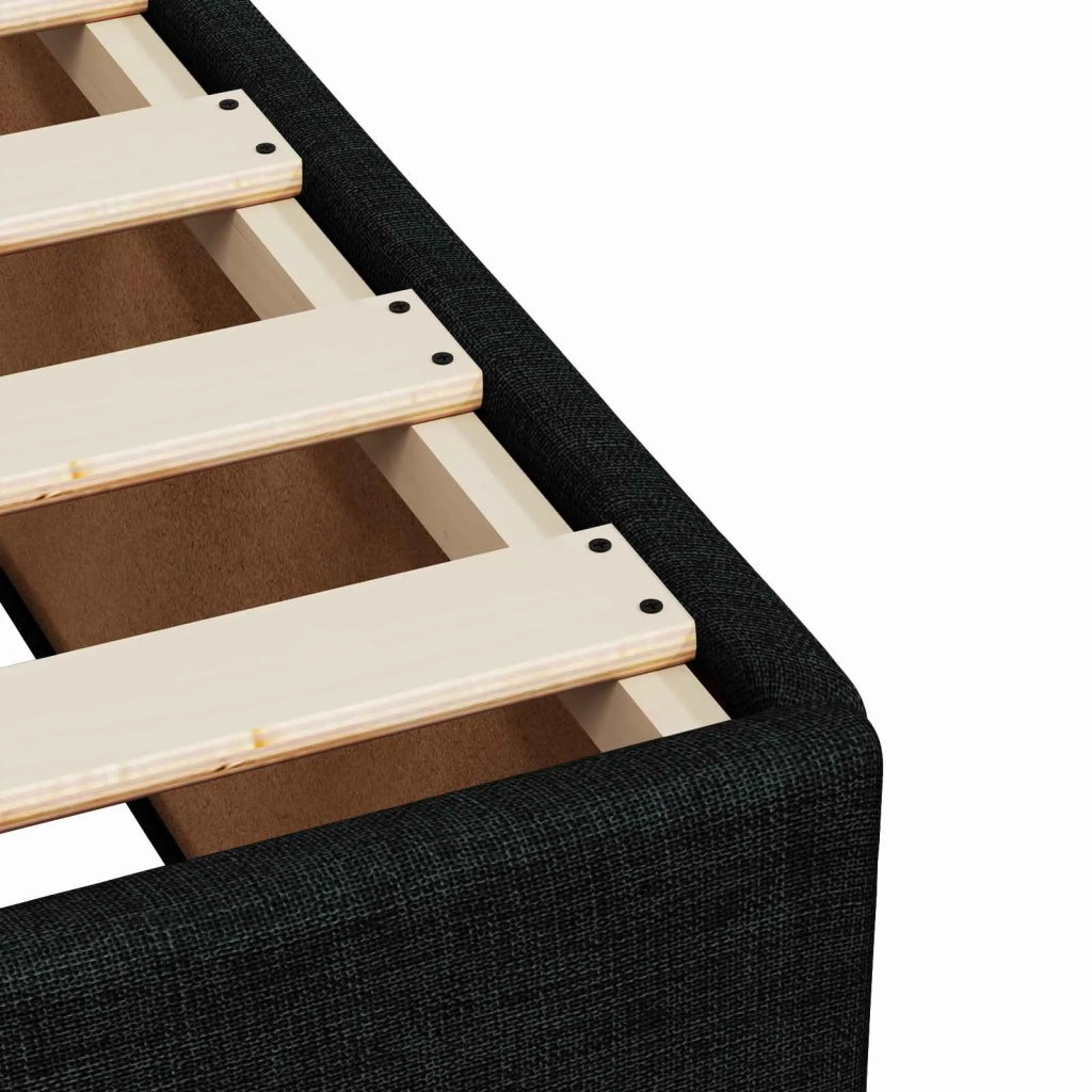 Letto box spring con materasso Nero 80 x 200 cm Tessuto 3450357