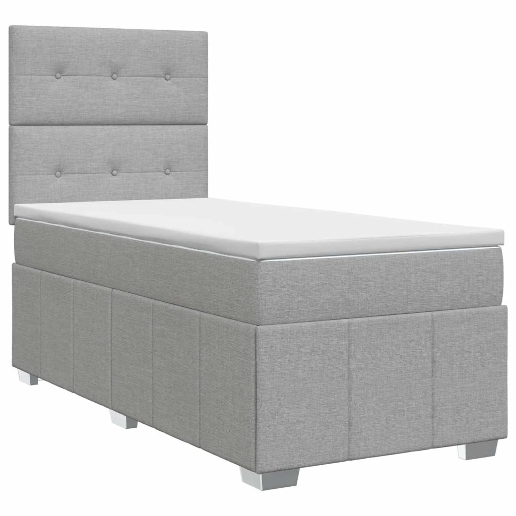 Letto box spring con materasso Grigio Chiaro 90 x 190 cm 3454029