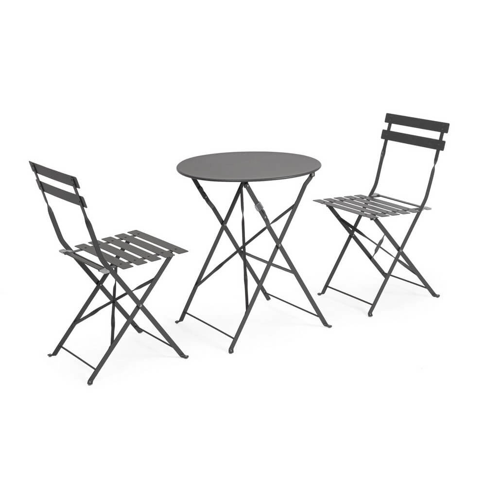 Set da 3 Posti Bistrot Pieghevole in Acciaio per Esterno - ORLIX