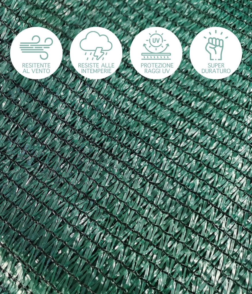 Rete Ombreggiante Metri Frangivista Telo Privacy Frangivento Verde Recinzione Frangisole Copertura Estero Ombra Terrazzi Giardini Verde - 2X10 MT
