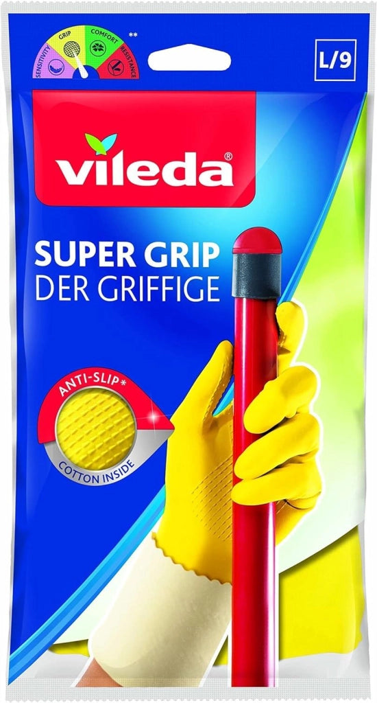 VILEDA GUANTI ANTISCIVOLO UNIVERSALI GRANDI SUPER GRIP TAGLIA L/9