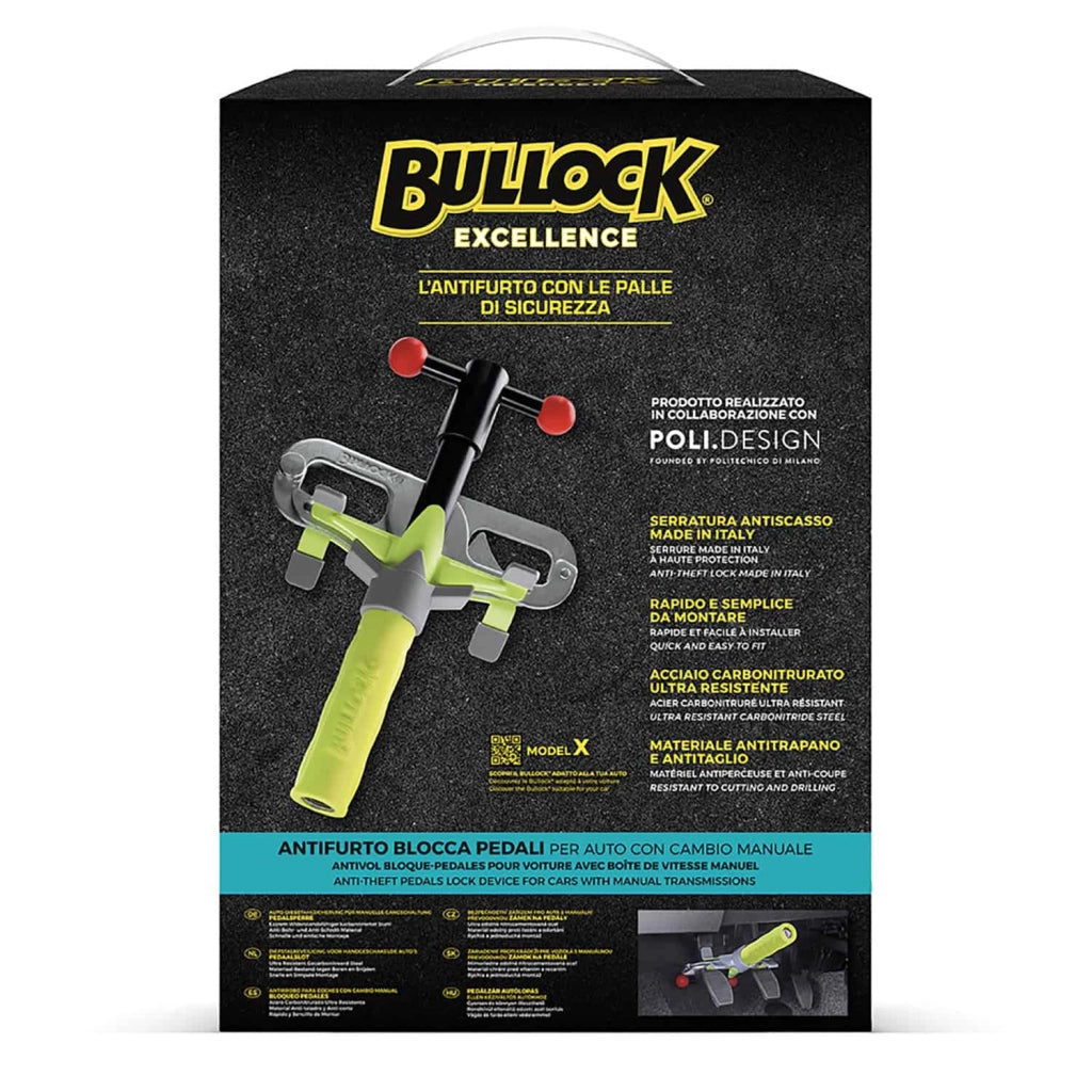Bullock Excellence Antifurto Meccanico con Sistema Blocca Pedale per Auto con Cambio Manuale