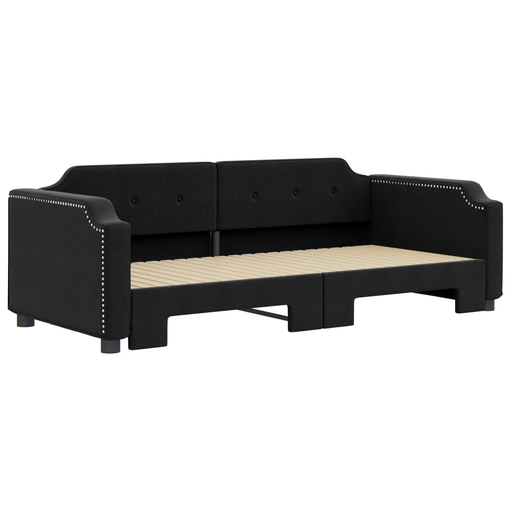 Divano Letto con Letto Estraibile Nero 100x200 cm in Tessuto 3197641