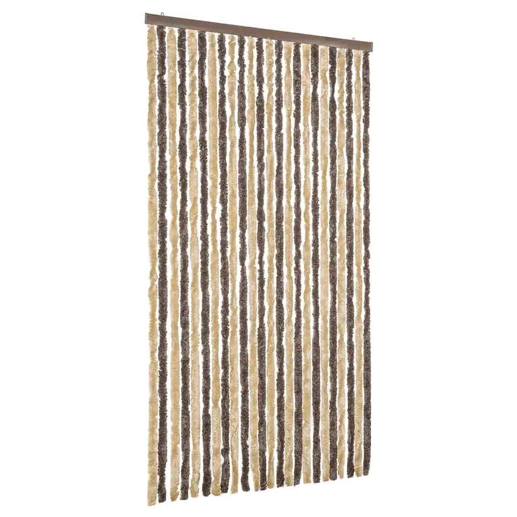 Tenda Antimosche-Zanzariera Marrone Scuro e Beige 100x220 cm in Ciniglia