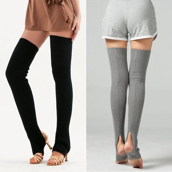 Calzettoni per inverno lungi - Foderati a maglia - 2 paia - Donna