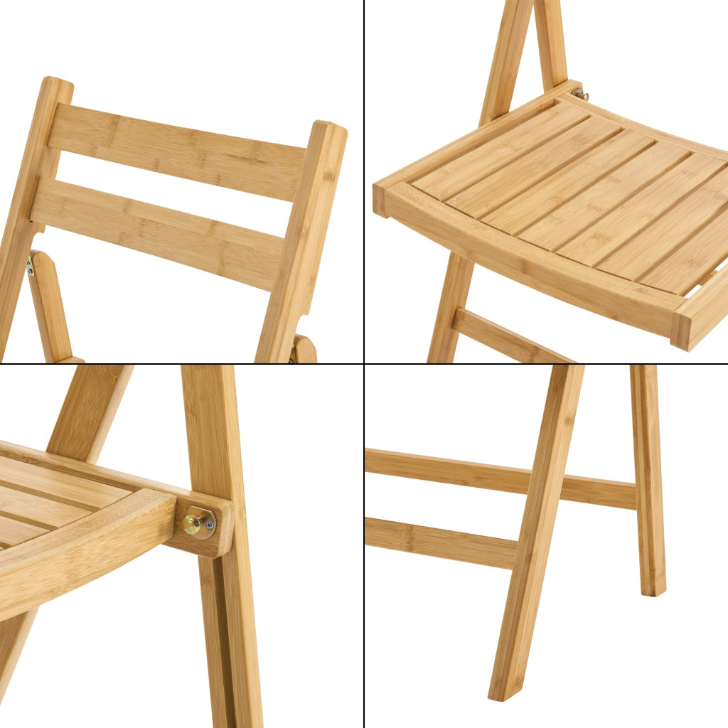 Set Gran di 2 Sedie Pieghevoli in Bambù Naturale [en.casa]