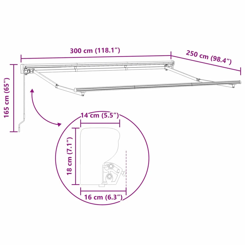 Tenda retrattile manuale Giallo 3 x 2,5 m 3420213