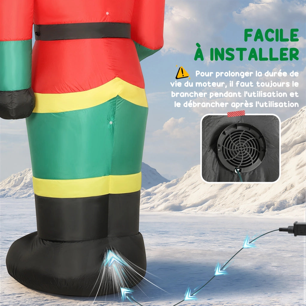 Soldat casse-noisette gonflabile ¨C Minimal ¨C 245 cm, LED, multicolore