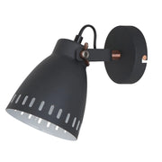 Applique Italux Franklin industriale nero E27 dimmerabile