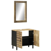 Set Mobili da Bagno 2pz in Legno Massello di Mango 3310129