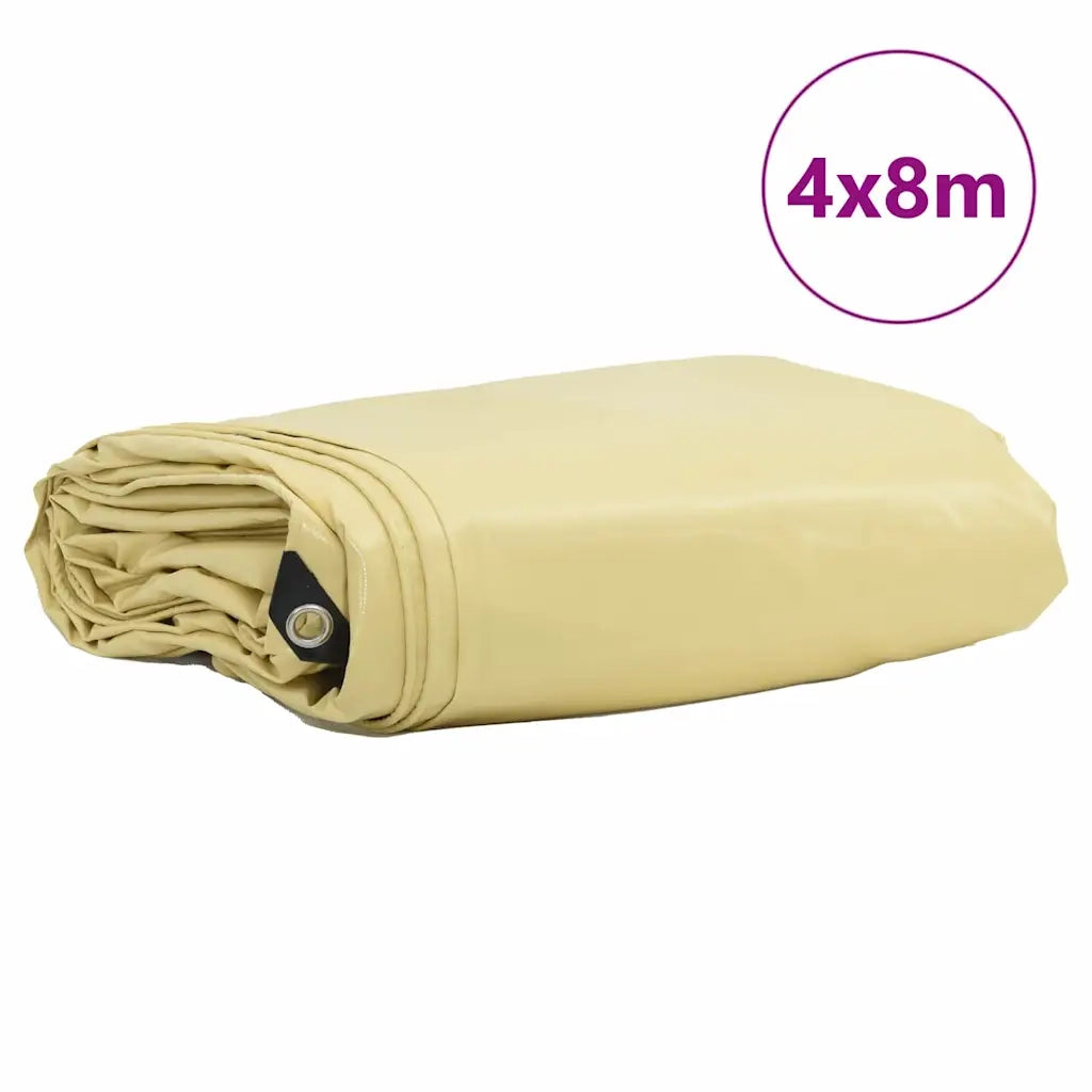 Telo 650g / m² Beige 4 x 8 m Tela con rivestimento in PVC