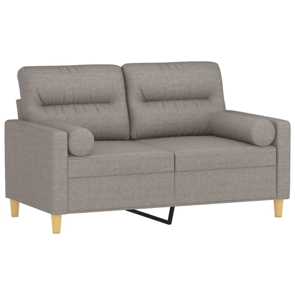Divano a 2 Posti con Cuscini-Sofa 2 Posti con Cuscini Tortora 120 cm in Tessuto 444282