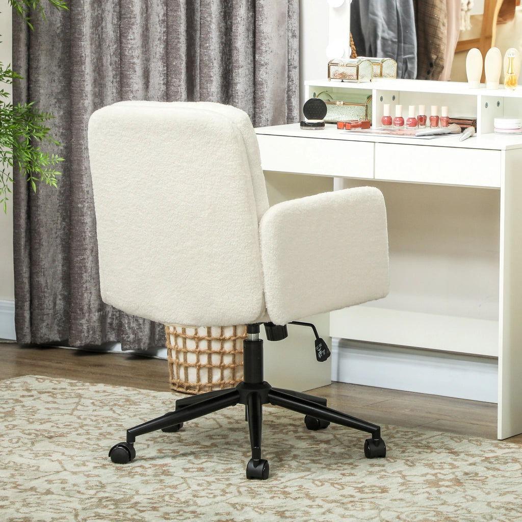 Sedia da ufficio con braccioli e rotelle ¨C Minimal ¨C crema, tessuto