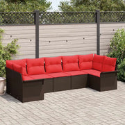 Set Divano da Giardino 7 pcs Marrone Poly Rattan 3354183