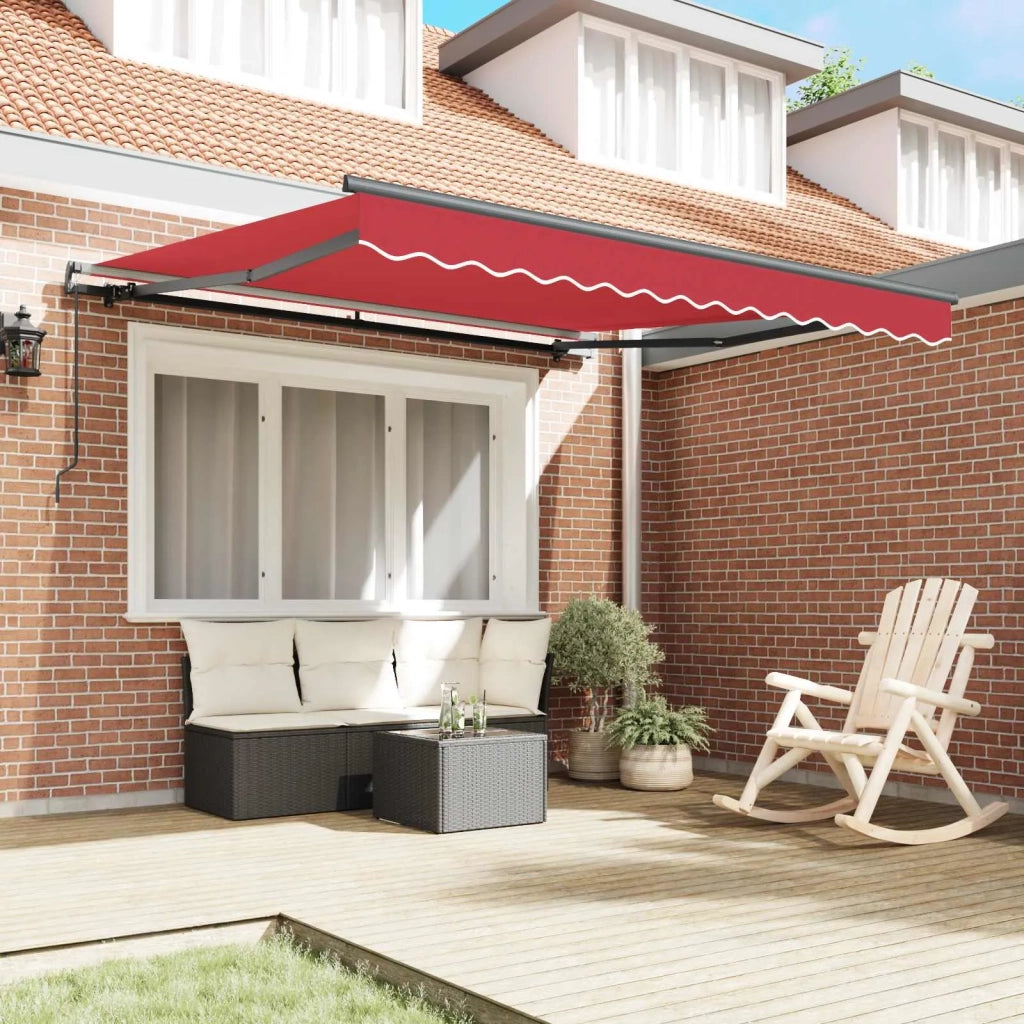 Tenda retrattile-Tenda parasole per balcone Rosso 300 x 250 cm Poliestere e Acciaio