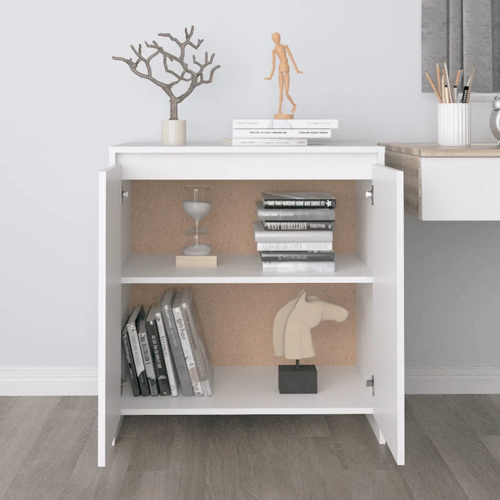 Credenza | Madia | Buffet da pranzo | Armadio da pranzo Bianca 70x41x75 cm in Legno Multistrato