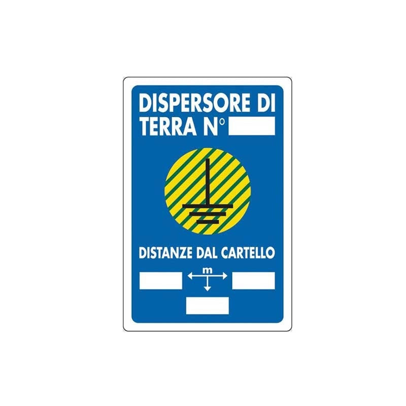 Cartello dispersore di terra n° - cm 20X30