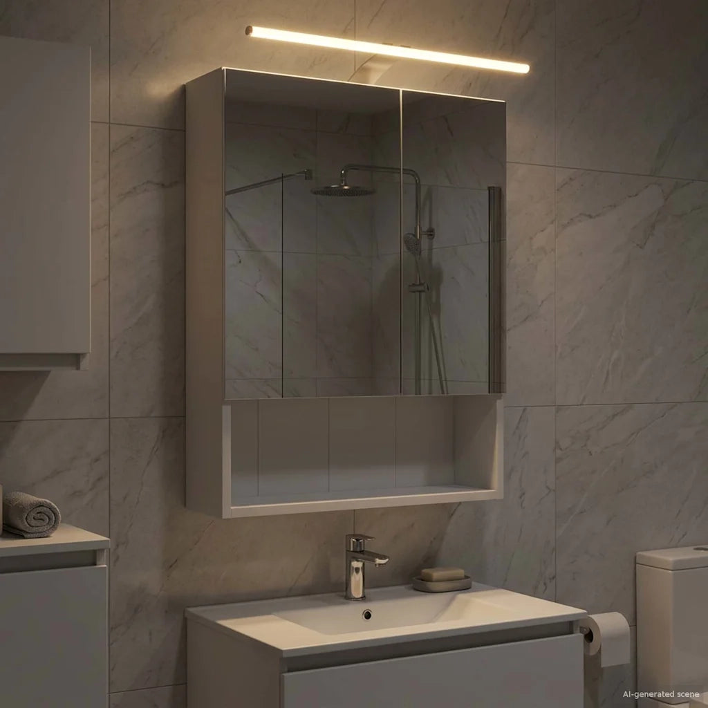 Mobiletto per specchio da bagno Bianco 50 x 14,5 x 70 cm 889207