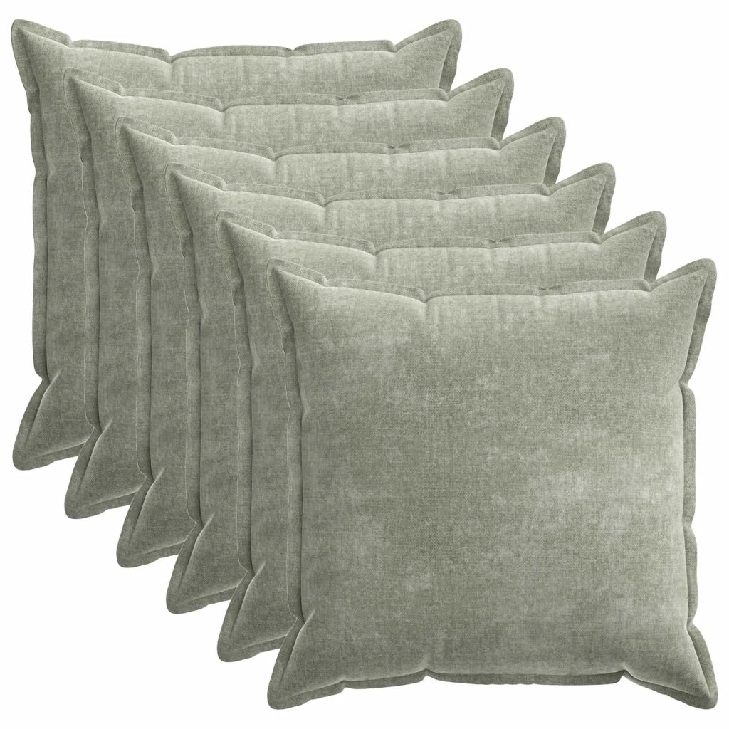 Federa 6 pz HOUTEN Verde 65 x 65 cm Tessuto Chenille 921074